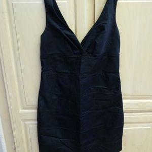 Dark stretch denim bandage dress